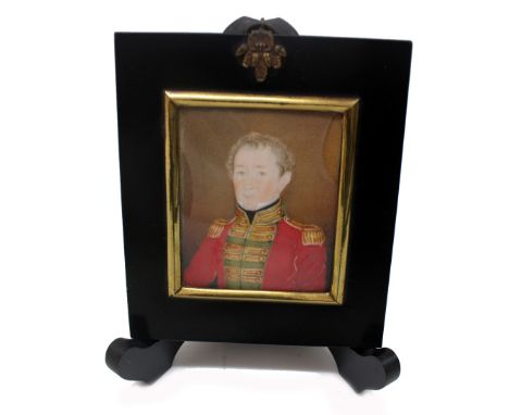 A Gregory (British, 19th Century), A portrait miniature of an Army Officer, possibly Alexander Hodges, inscribed 'Alexander H