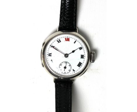 Rolex, silver cased manual wind wristwatch, case no. 680 495, import for 1916, 15-jewel manual wind movement, white enamel di