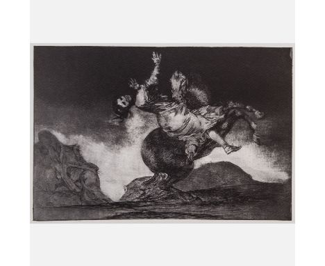 Francisco de Goya (1746-1828) – graphic, capricho. On paper under glass. 25 x 36 cm.