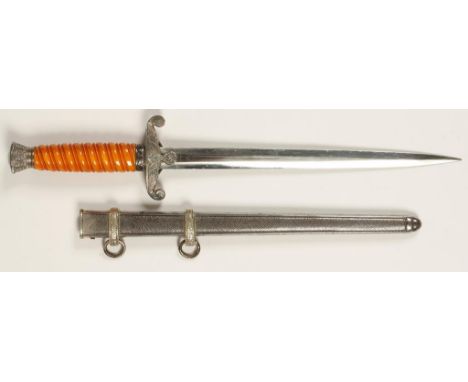 A SECOND WORLD WAR GERMAN NAZI OFFICERS DAGGER by WKC Solingen, with scabbard, 15.5"