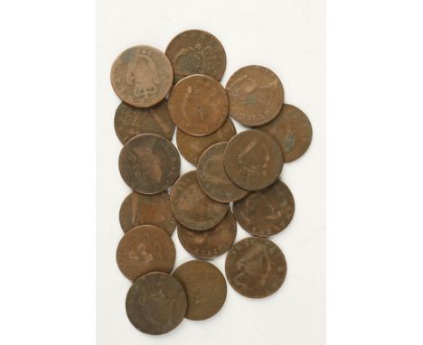 TOKEN, SOUTH / NORTH WALES AND HIBERNIA EVASIAN SERIES, HALFPENNIES, mid-late 18th century, Hibernia style harp on reverse, v