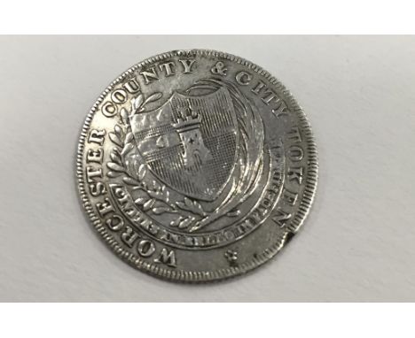 TOKEN, SILVER SHILLING, 1811, Worcester County and City. (one coin)