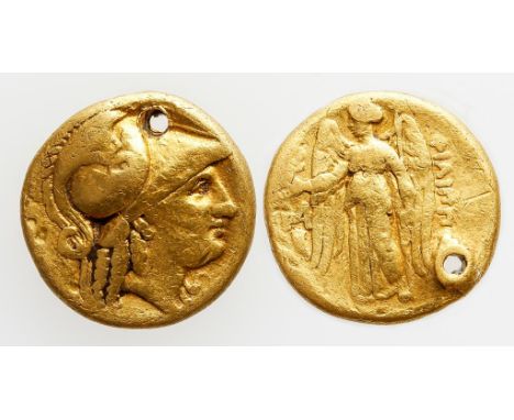 GREEK, ALEXANDER III 'THE GREAT'. AV STATER, LATE THIRD / EARLY FOURTH CENTURY B.C. Head of Athena right wearing a crested Co