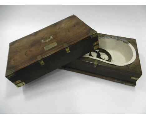 BATTLE OF WATERLOO INTEREST: A GEORGIAN MAHOGANY COMMODE OR WASHBASIN, with brass mounts and plaque 'Dr Young, 28th Foot', pu