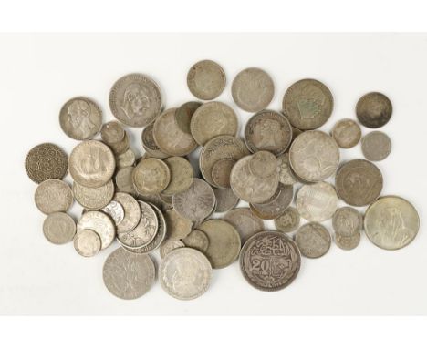 WORLD, MIXED COINS. A large collection of mainly silver denominations, various countries.