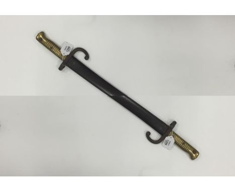 A FRENCH CHASSEPOT BAYONET with scabbard, 28"