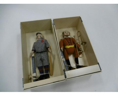 A STEIFF REPLICA, 1996, FELT DOLL, 'Musician Brown, 1911', and one other replica, 1995, 'Baseball Player, 1913', both in orig