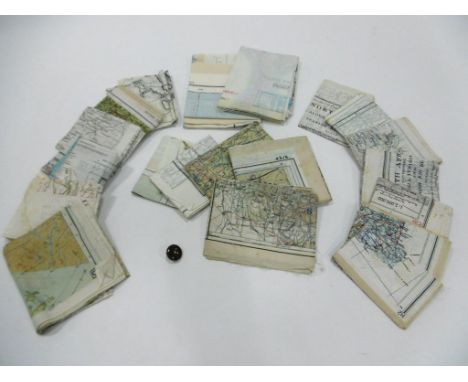 A COLLECTION OF 1960'S WAR SILK ESCAPE MAPS, and an escape compass, battle dress button
