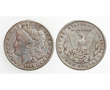 AMERICA, SILVER 'MORGAN' DOLLAR, 1904 S. Head left, eagle on reverse. AVF. (one coin)