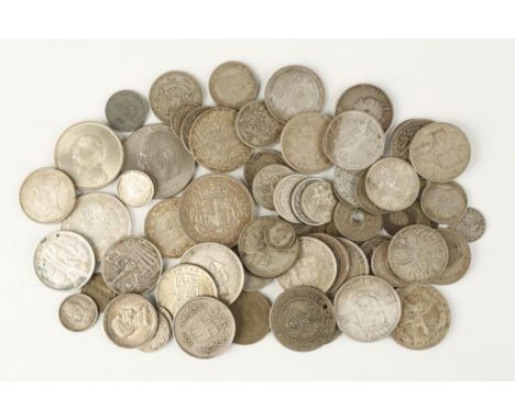 WORLD, MIXED COINS. A large collection of mainly silver denominations, various countries.