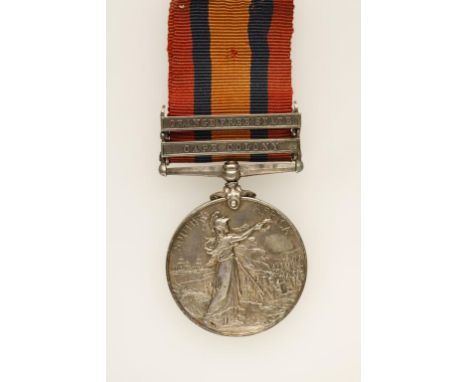 A QUEEN'S SOUTH AFRICA MEDAL, with Cape Colony and Orange Free State clasps, impressed (3410 SGT R. PHILPOTS, 38th BTY., R.F.