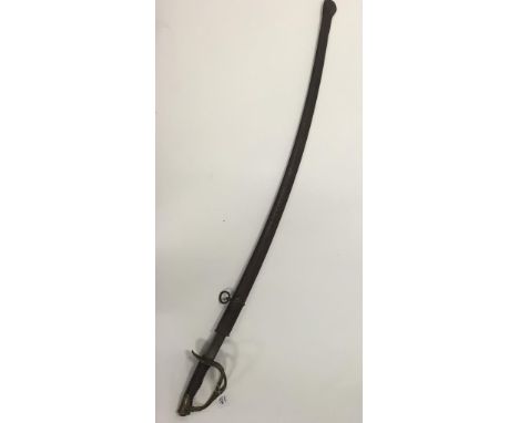 A FRENCH 1822 PATTERN LIGHT CAVALRY SWORD, with scabbard and horn grip, 44"