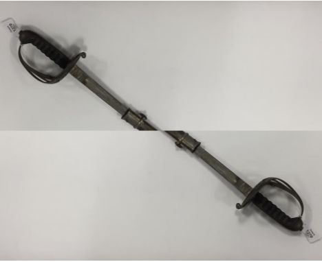 A LATE VICTORIAN VOLUNTEER RIFLES OFFICERS SWORD, with scabbard, 40" 