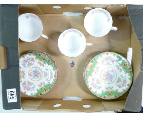 A collection of Shelley Tea Ware in the Sheraton design to include cups, side plates, saucers etc