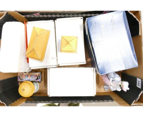 A mixed collection of boxed ceramic item to include oriental influenced musical boxes etc