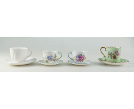 A collection of Shelley china miniature cups and saucers (one cup re-glued) (4)