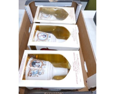 A collection of sealed Wade Bells Scotch Whisky decanters all with a commemorative theme (3)