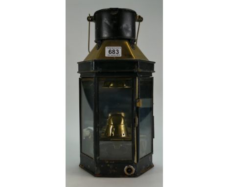 Alderson & Gyde brass 3 panel railway lantern