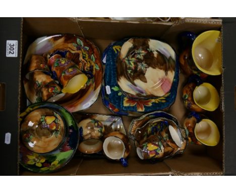 A good collection of Hollinshead and Kirkham H& K handpainted pottery including dishes, part tea & coffee sets, plates etc (a