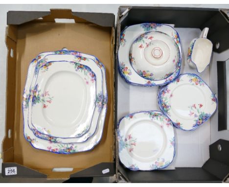 A large collection of H&K Ironstone hand ware decorated with floral decoration to include dinner plates, side plates, etc. 