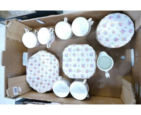A collection of Hammersley Chintz patterned tea ware to include sandwich plates, side plates, cups, saucers, etc. (42)