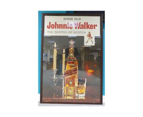 1952 Vintage framed advertising poster for Johnnie Walker scotch whisky dimensions 158cm x 108cm