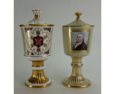 Spode - two large limited edition chalices 31cm & 32cm high. York Minster 92/200 with COA & 200 years of Spode commemorative 