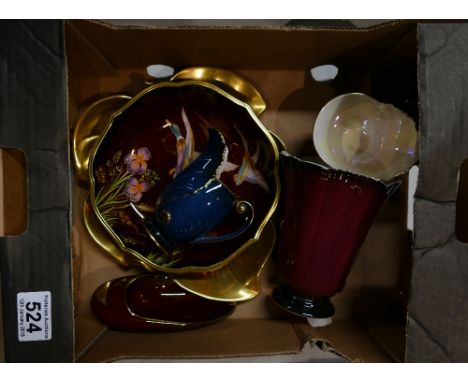 Collection of Carltonware - six pieces, one gold, two blue and three Rouge Royale.