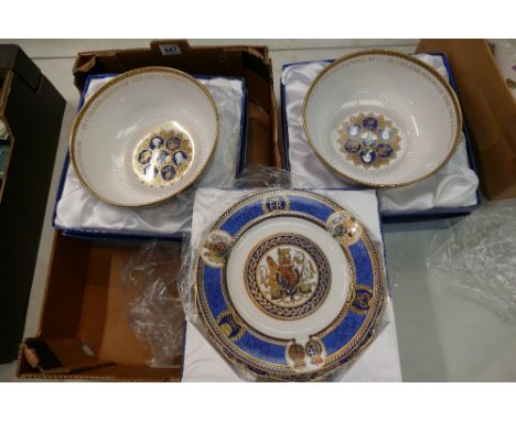 Collection of four pieces of Spode - two very large Ltd Edition Bowls (box and COA) a Ltd Edition plate (box and COA) plus on