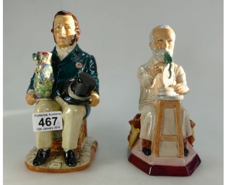 Kevin Francis limited edition Toby Jug, Sir Henry Doulton together with similar George Tinworth item. (2)