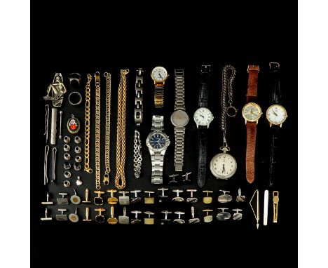 Including 7 tie pins 16 pairs of cufflinks 5 bracelets and 7 watches partly made of titanium