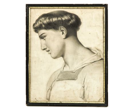 depicting a portrait of a young man, signed, 32 x 40 cm.