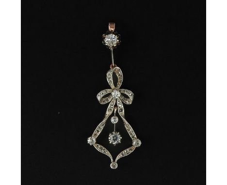 silver on gold ca. 1930 set with a total of 0.80 Ct. of diamonds length 52 mm.