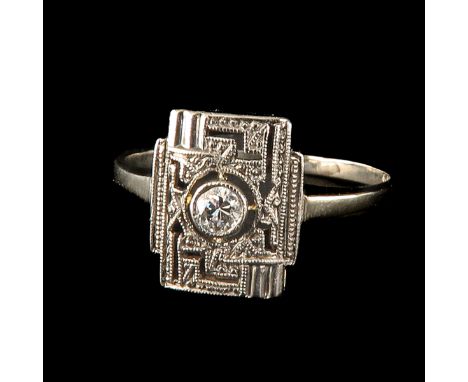 Set with brilliant cut diamond diameter 3 mm ring size 17