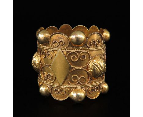 Worn in traditional Zeeland costume ring size 24 height 24 mm the largest ever to come to our auction