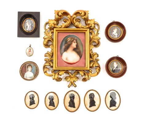 miniatures, including portrait silhouettes, longest 34 cm.