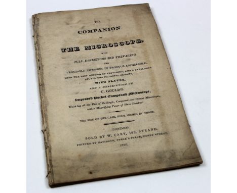 The Companion to the Microscope by W.Cary 182 the Strand and printed by davidson of London 1826