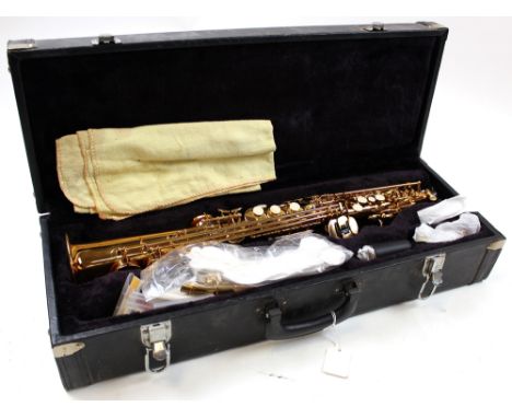 Large brass clarinet (no makers mark), together with another clarinet by Jules Revan, Paris (no. 8294), both in cases