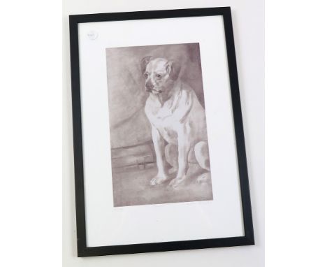 Peter Blake signed limited edition print of Hogarth's dog, entitled 'Trump', limited edition no. 12/100, image size 28cm x 17