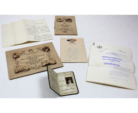White Star Line. An original invitation to 'Miss Clara F. May' for the Naval review in commemoration of the 60th year of the 