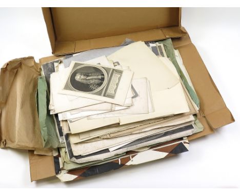 Collection of approximately 200 prints and engravings, mostly 18th & 19th century, including portraits and views