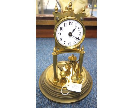 Edwardian architectural style mantle clock with inlaid decoration and a french movement. Standing 20cm