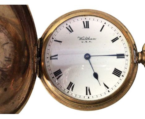 GROUP OF WATCHES AND WATCH MOVEMENTS, including silver, rolled gold Waltham pocket watch, Longines movement others