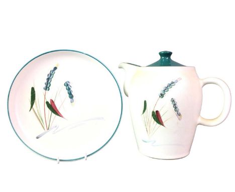 DENBY GREENWHEAT DINNER SERVICE, comprising four soup bowls, ten side plates, two entree plates, three dinner plates, six sou