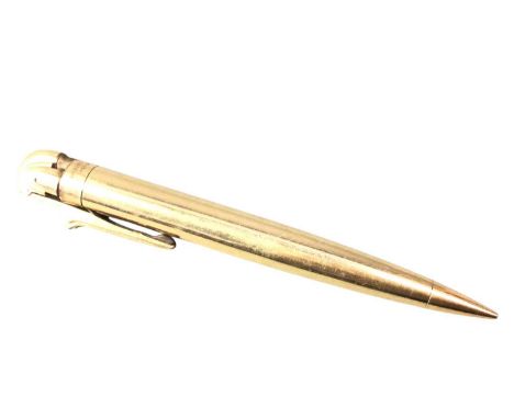 VINTAGE RONSON 'PENCILITER" COMBINATION PEN AND LIGHTER, in fourteen carat gold plate13.5cm long