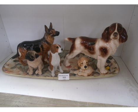 tray of dog figures inc. Goebel