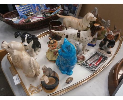 tray of sylvac , border fine arts and goebel pottery etc