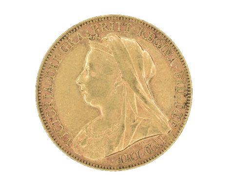 Queen Victoria, Sovereign, 1897, Melbourne Mint. Queen Victoria, Sovereign, 1897, Old veiled bust l. R. St. George and dragon