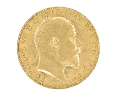 King Edward VII, Half-Sovereign, 1910. King Edward VII, Half-Sovereign, 1910, Bare head r. R. St. George and dragon, London M