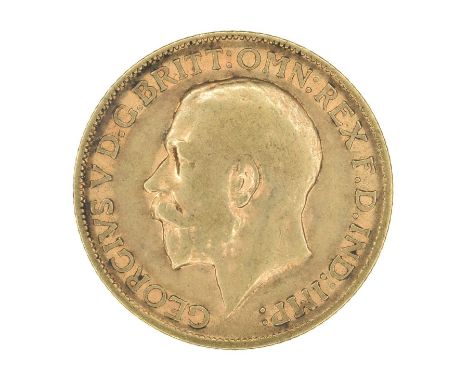 King George V, Sovereign, 1911. King George V, Sovereign, 1911, Bare head l. R. St. George and dragon, London Mint, edge mill